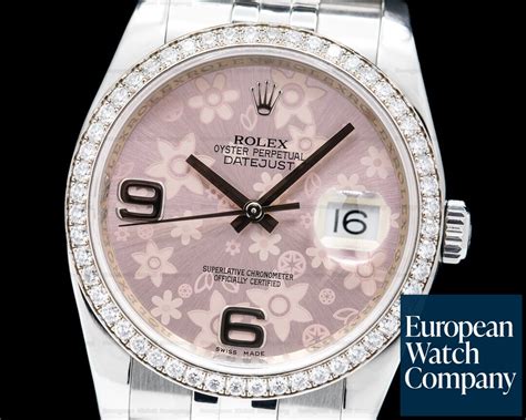 rolex oyster datejust flower pink gold|rolex 34 datejust pink face.